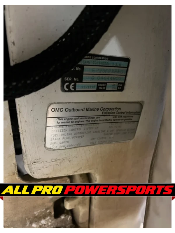 1998 Evinrude 225 hp Outboard Motor Engine Johnson 25″ DI FICHT Needs Work – photo 7 of 11