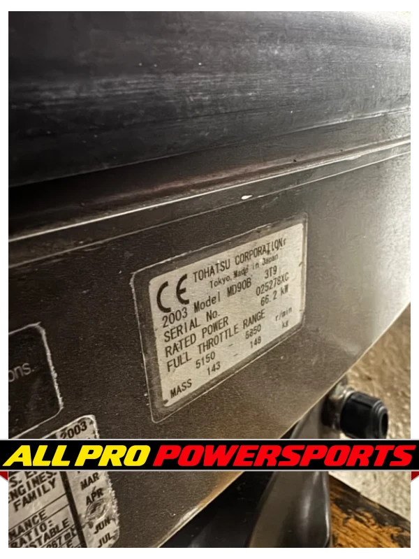 2003 Tohatsu 90 hp TLDI Outboard Motor Engine 20″ 2-Stroke Runs Prop – photo 8 of 12