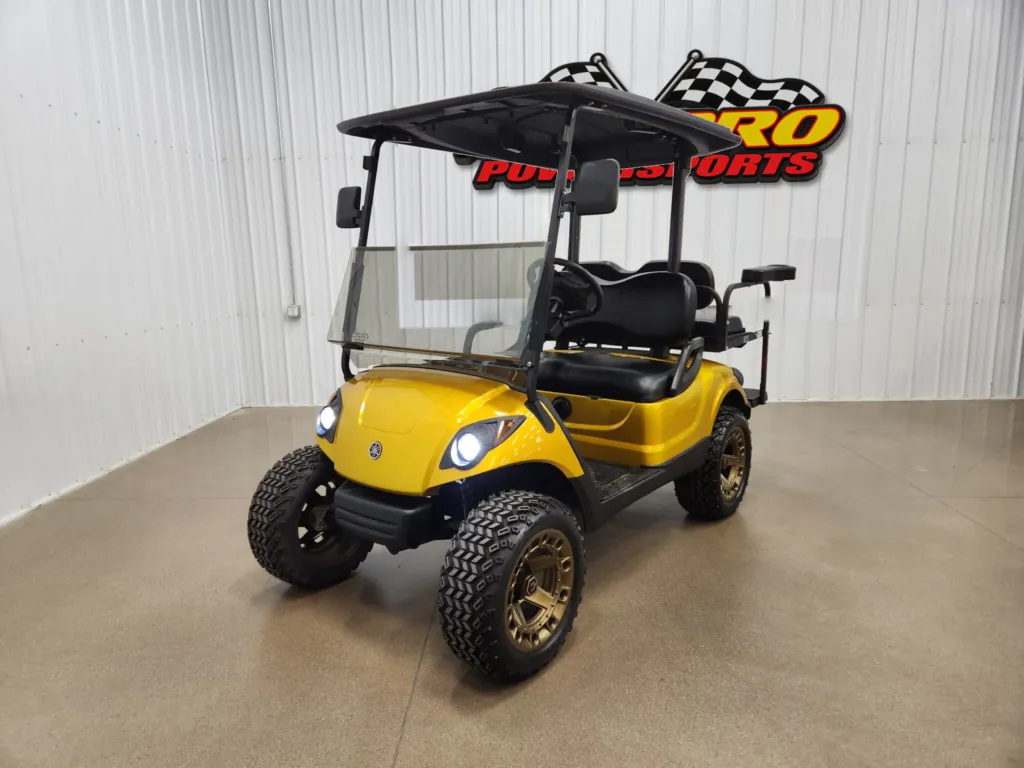 2015 Yamaha Drive Electric Lighting Package Golf Cart, Yellow Kandi