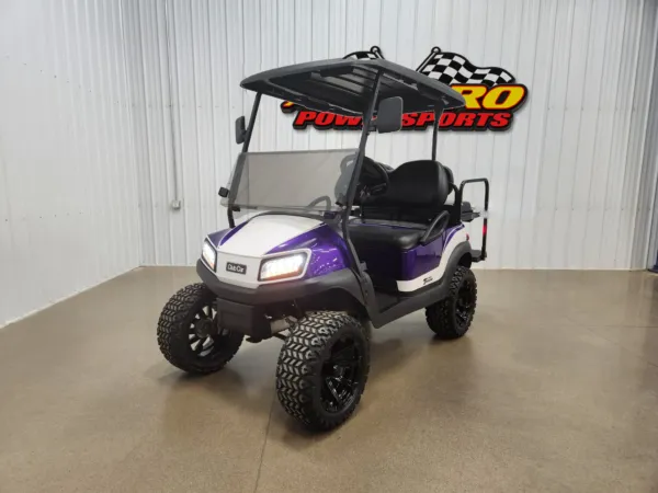 2019 Club Car Tempo Gas EFI Lighting Package Golf Cart, Purple Kandy & Pearl White