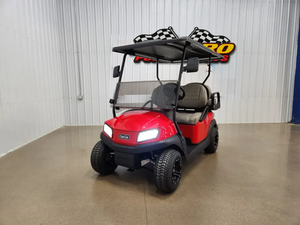 2020 Club Car Tempo Electric Lighting Package Golf Cart, Rally Red