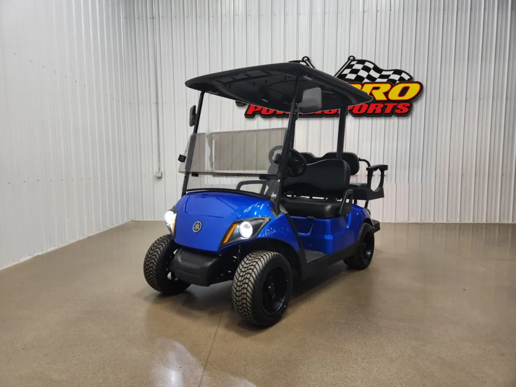 2020 Yamaha Drive 2 AC Electric Deluxe Lighting Package Golf Cart, Aqua Blue Metallic