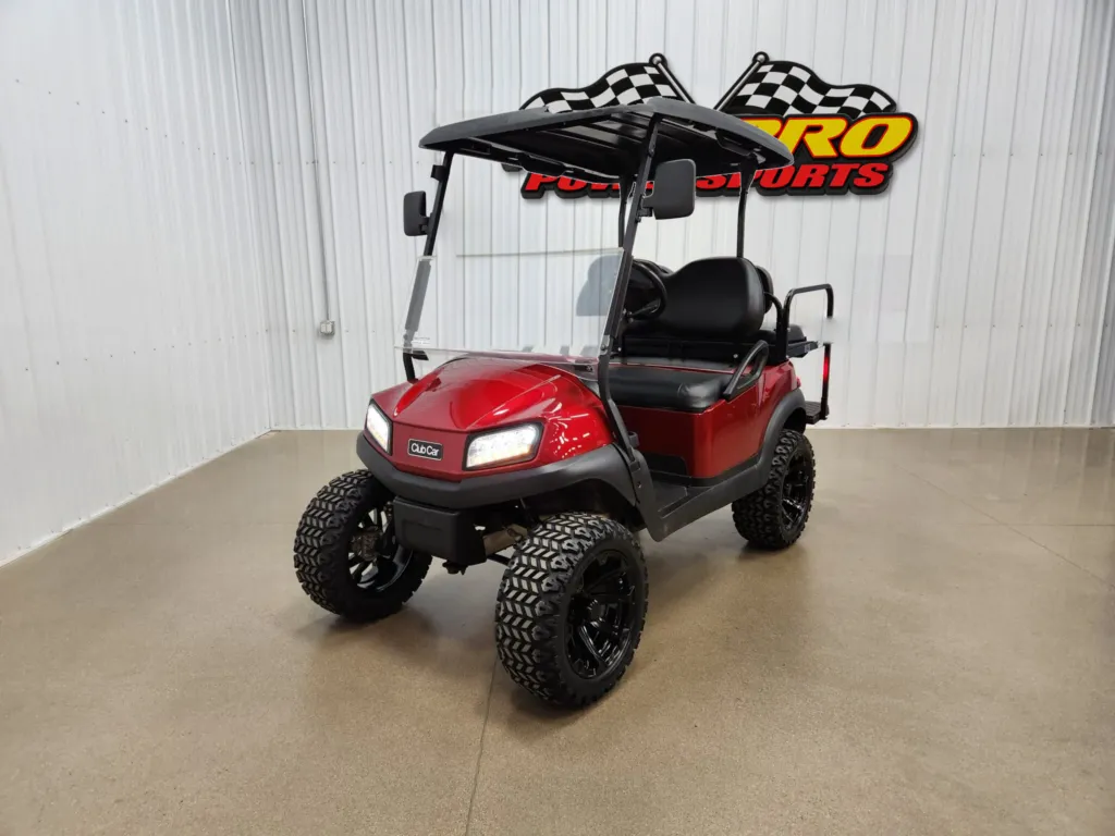 2021 Club Car Tempo Electric Lighting Package Golf Cart, Candy Apple