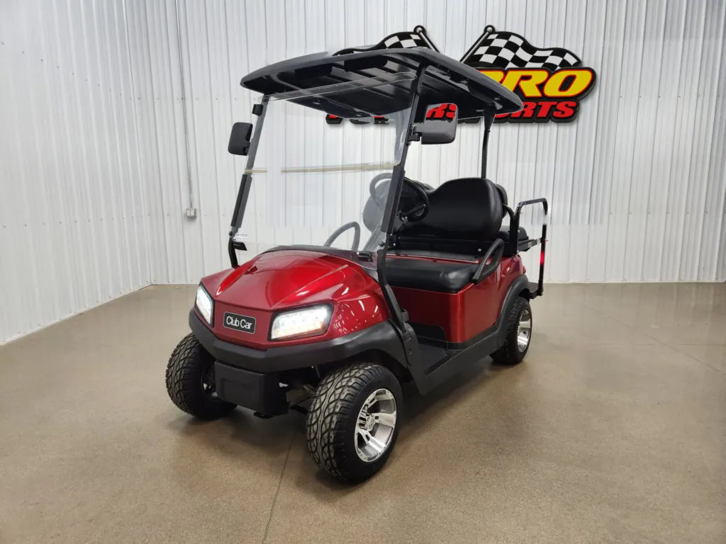 2021 Club Car Tempo Electric Lighting Package Golf Cart, Candy Apple Red