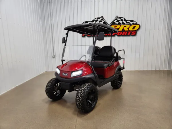 2021 Club Car Tempo Electric Lighting Package Golf Cart, Candy Apple Red