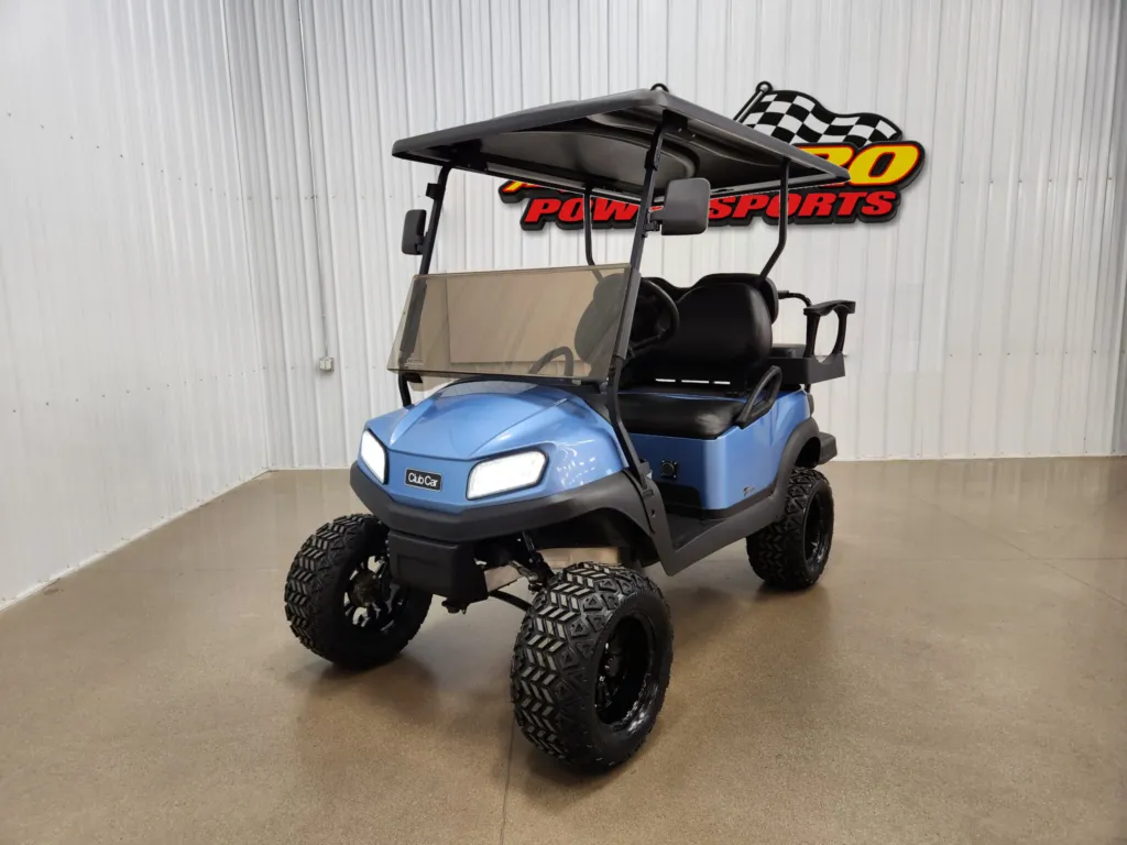 2021 Club Car Tempo Lithium Ion Deluxe Lighting Package Golf Cart, Ice Blue
