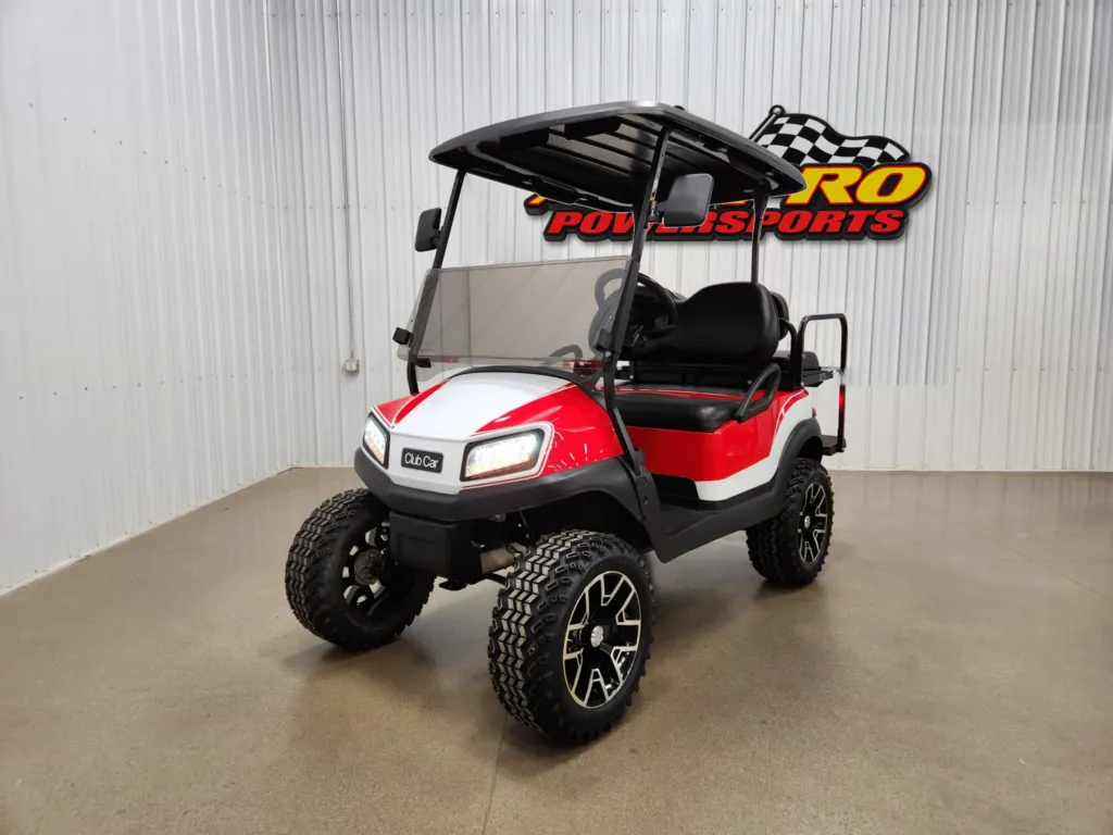 2021 Club Car Tempo Lithium Ion Lighting Package Golf Cart, Red & White