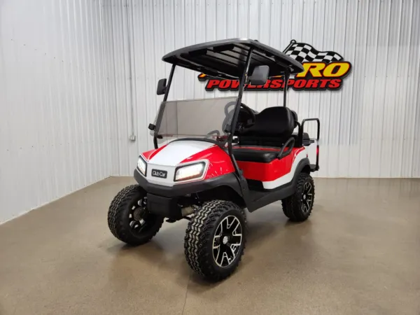 2021 Club Car Tempo Lithium Ion Lighting Package Golf Cart, Red & White