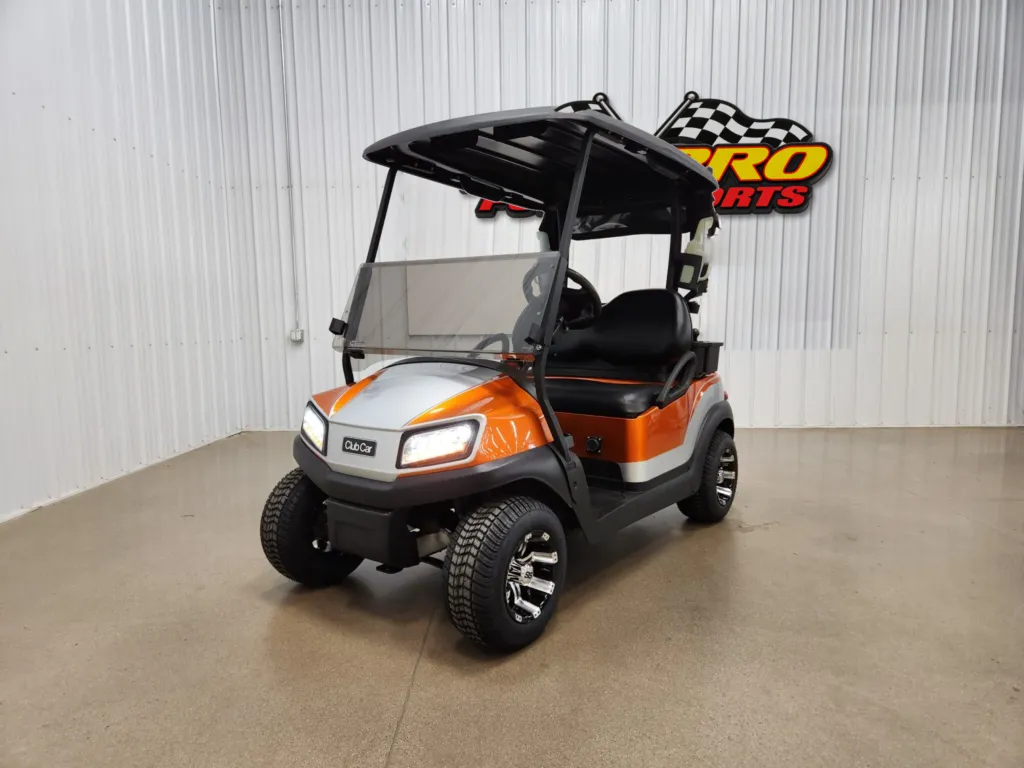 2021 Club Car Tempo Lithium Ion Lighting Package Golf Cart, Vulcan Orange & Silver