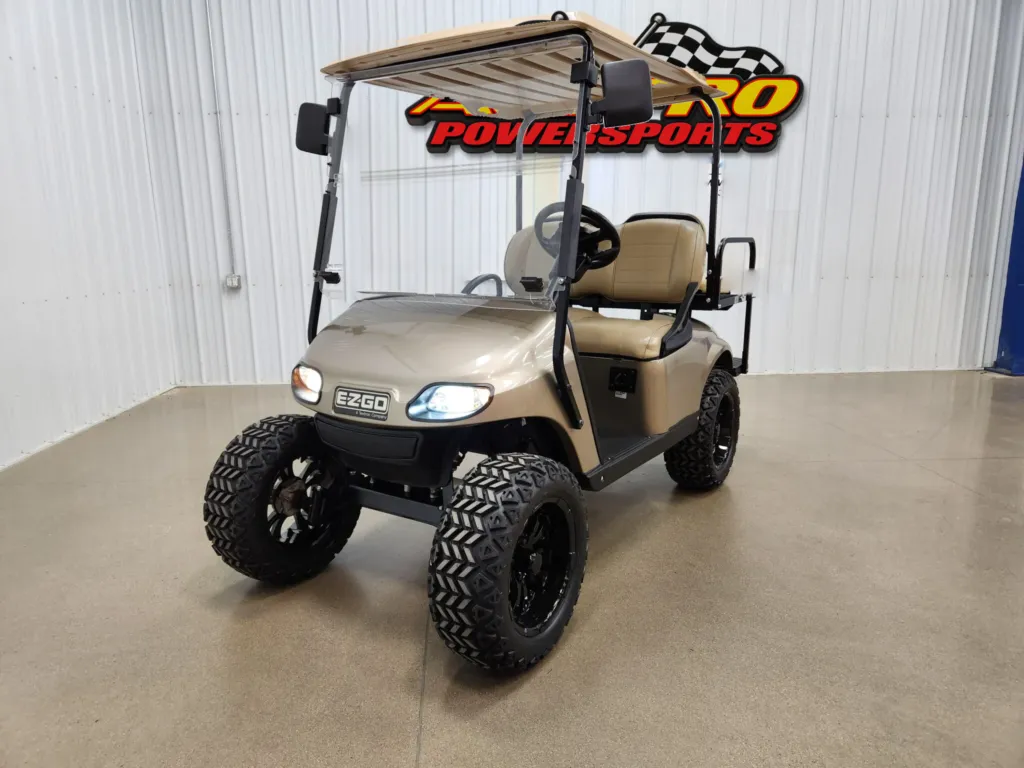 2021 E-Z-GO TXT Electric Lighting Package Golf Cart, Almond