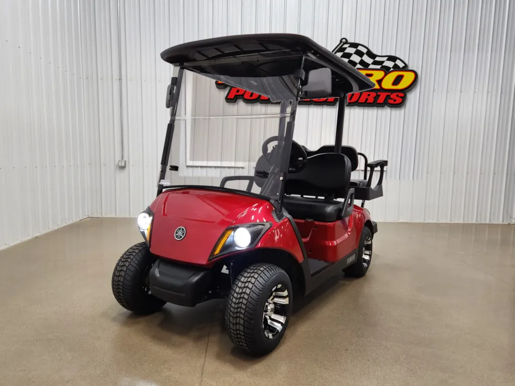 2021 Yamaha Drive 2 AC Electric Deluxe ECOXGEAR Lighting Package Golf Cart, Jasper Red
