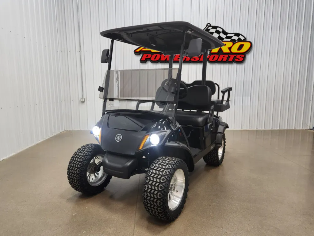 2021 Yamaha Drive 2 AC Electric Deluxe ECOXGEAR Lighting Package Golf Cart, Onyx Metallic Black