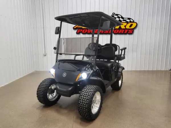2021 Yamaha Drive 2 AC Electric Deluxe ECOXGEAR Lighting Package Golf Cart, Onyx Metallic Black