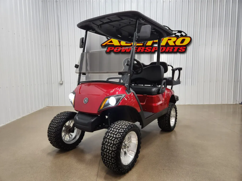 2021 Yamaha Drive 2 AC Electric Deluxe Lighting Package Golf Cart, Jasper Red