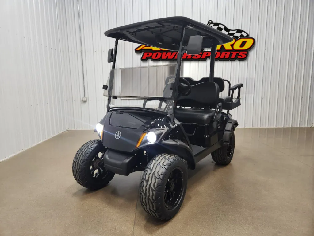 2021 Yamaha Drive 2 AC Electric Deluxe Lighting Package Golf Cart, Onyx Metallic Black