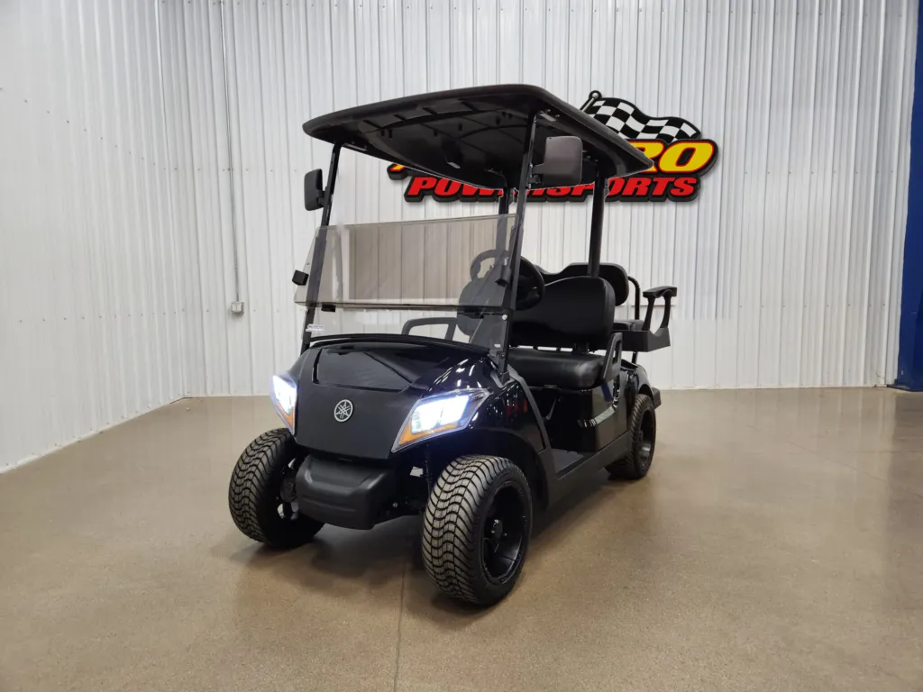2021 Yamaha Drive 2 AC Electric Deluxe Lighting Package Golf Cart, Onyx Metallic Black