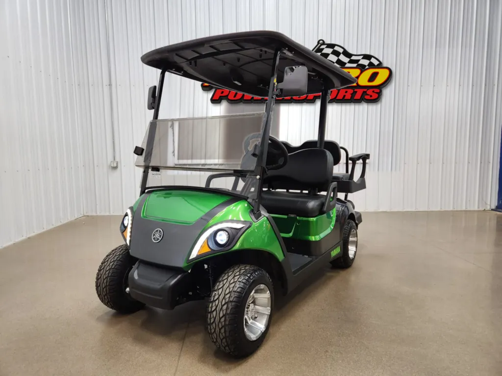 2021 Yamaha Drive 2 AC Electric Deluxe Lighting Package Golf Cart, Wicked Apple Green & Magnetic Grey