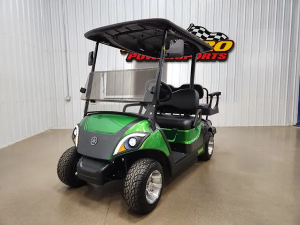2021 Yamaha Drive 2 AC Electric Deluxe Lighting Package Golf Cart, Wicked Apple Green & Magnetic Grey
