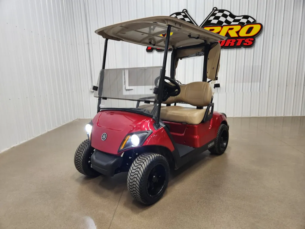 2021 Yamaha Drive 2 AC Electric Lighting Package Golf Cart, Jasper Red