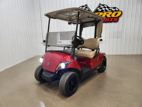 2021 Yamaha Drive 2 AC Electric Lighting Package Golf Cart, Jasper Red