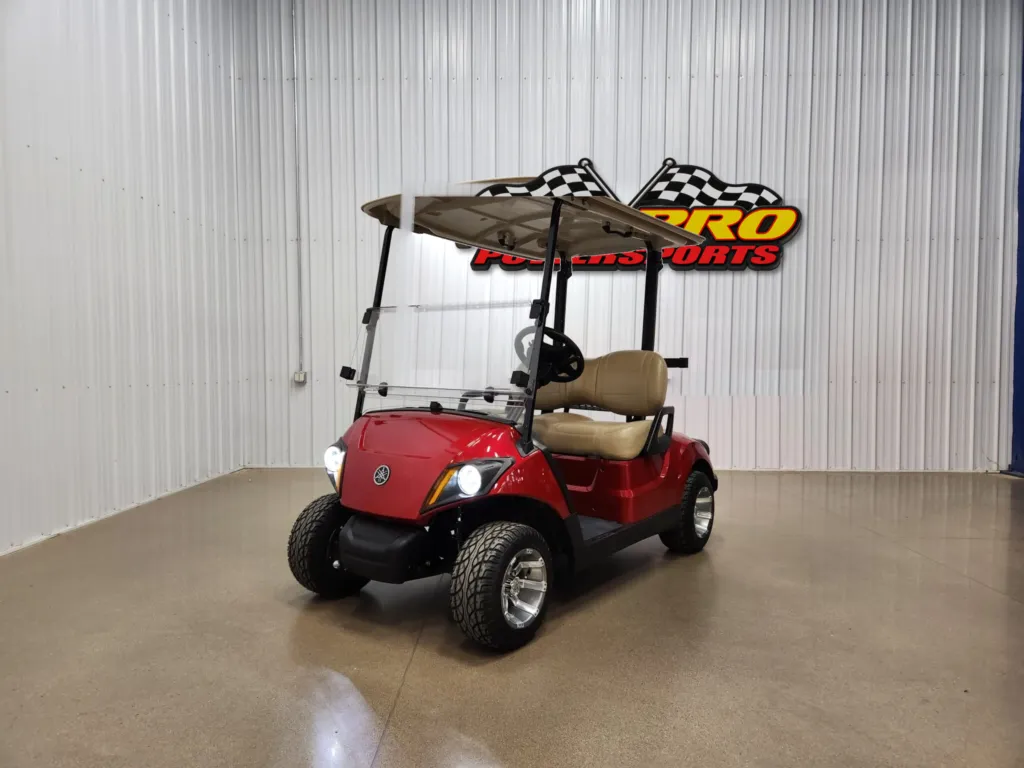 2021 Yamaha Drive 2 AC Electric Lighting Package Golf Cart, Jasper Red