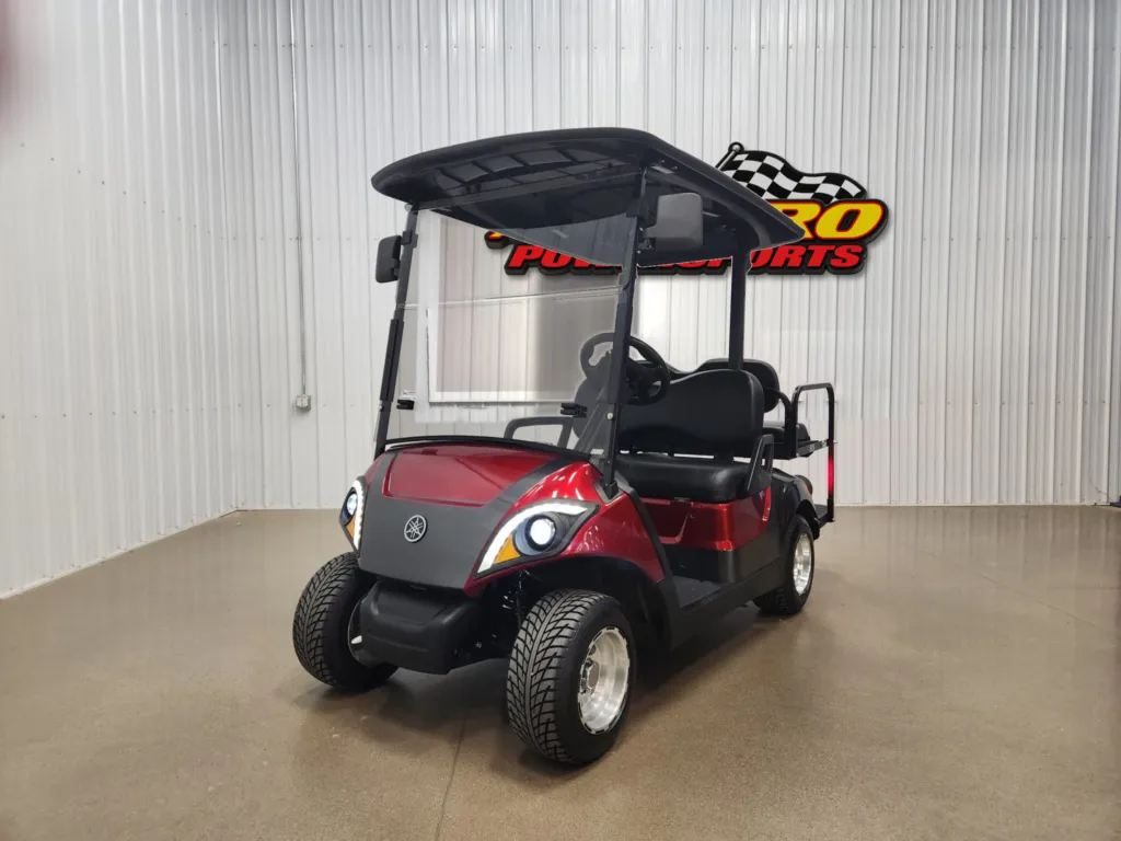 2021 Yamaha Drive 2 AC Electric Lighting Package Golf Cart, Ruby Kandy Apple Red & Magnetic Grey