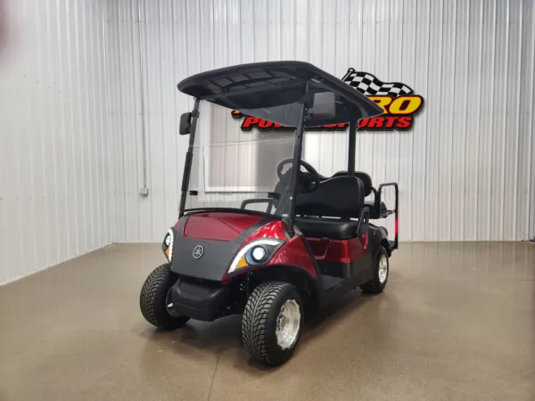 2021 Yamaha Drive 2 AC Electric Lighting Package Golf Cart, Ruby Kandy Apple Red & Magnetic Grey