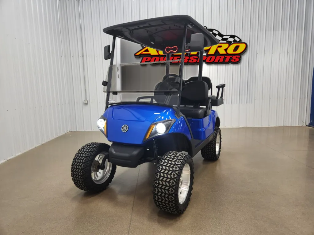 2021 Yamaha Drive 2 AC Electric Soundbar Deluxe Lighting Package Golf Cart, Aqua Blue