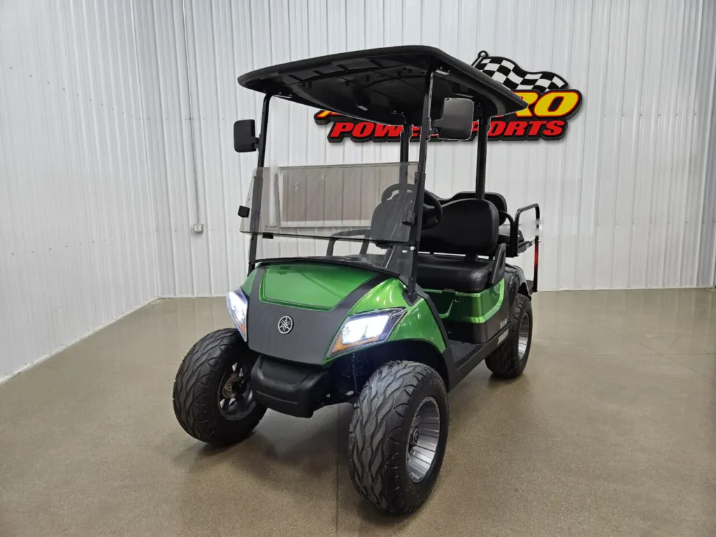 2021 Yamaha Drive 2 Gas EFI QuieTech Lighting Package Golf Cart, Wicked Apple & Magnetic Grey