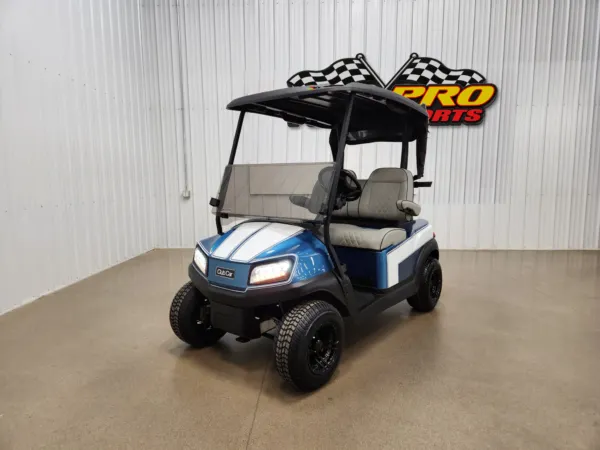 2022 Club Car Tempo Gas EFI Lighting Package Golf Cart, Shelby Blue & Pearl White