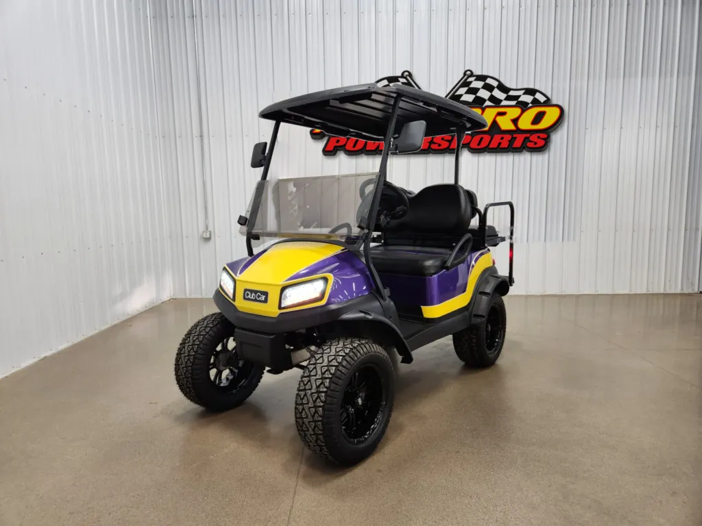 2023 Club Car Tempo Lithium Ion Lighting Package Golf Cart, Vikings Purple & Yellow
