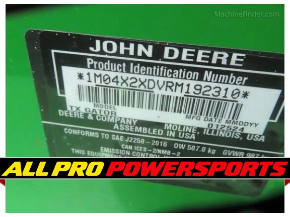 2024 John Deere Gator TX 2WD Gas Utility Cart For Sale