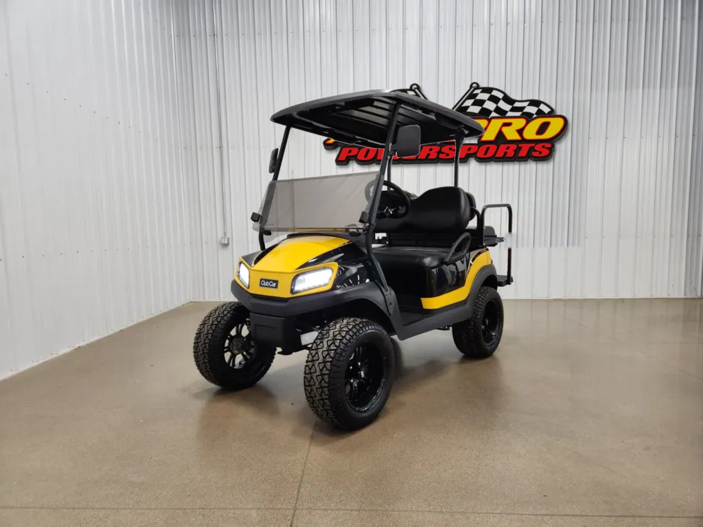 2025 Club Car Tempo Electric Lighting Package Golf Cart, Cat Yellow & Black Diamond