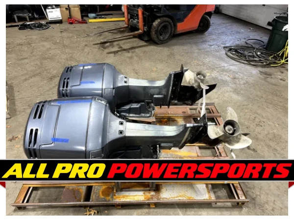 Pair 1999 Yamaha 150 hp Carbureted 2-Stroke 25″ Dual Twin Outboard Motors V6 – photo 2 of 18